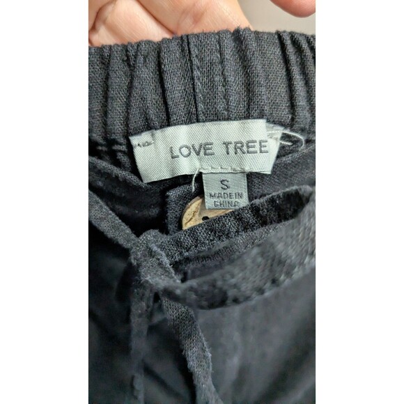 Lovetree Linen Blend Cargo Pant pulls at ankle tie at waist Small - Picture 2 of 7